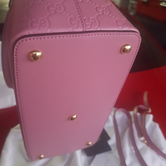 Gucci 💯 % Authentic pink leather Satchel - Picture 11 of 11